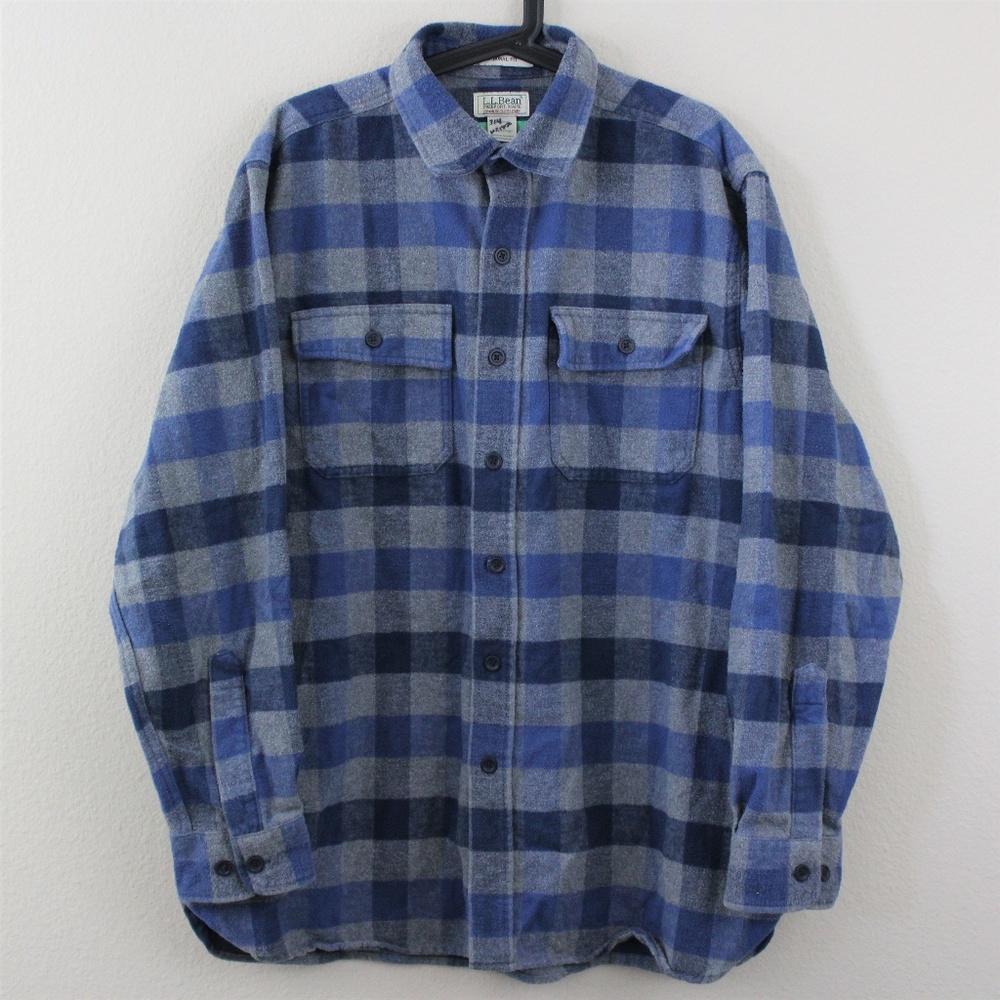 VTG LL BEAN Freeport Maine Flannel Shirt Large Q96 - Picture 1 of 4
